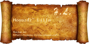 Hosszú Lilla névjegykártya